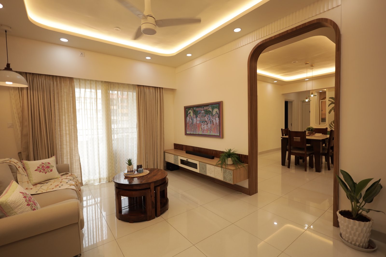 Contemporary living room interior at Godrej Air Bangalore